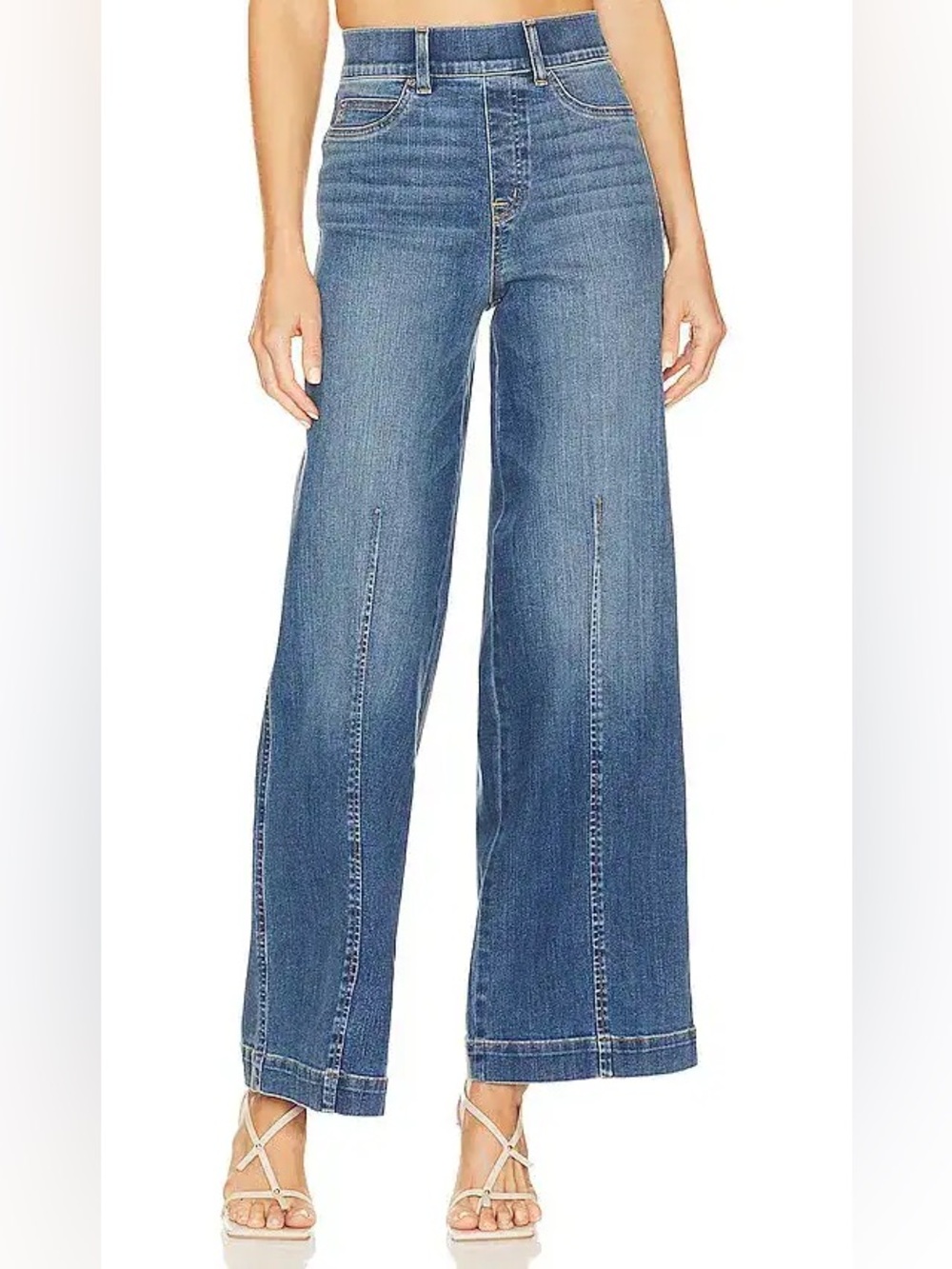SPANX Seamed Front Wide Leg Jean in Vintage Indigo Size XS